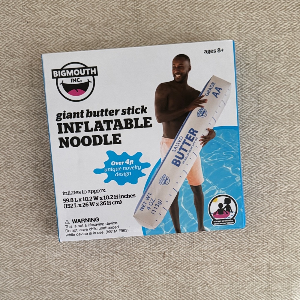 Giant Butter Stick Inflatable Noodle NEW IN BOX